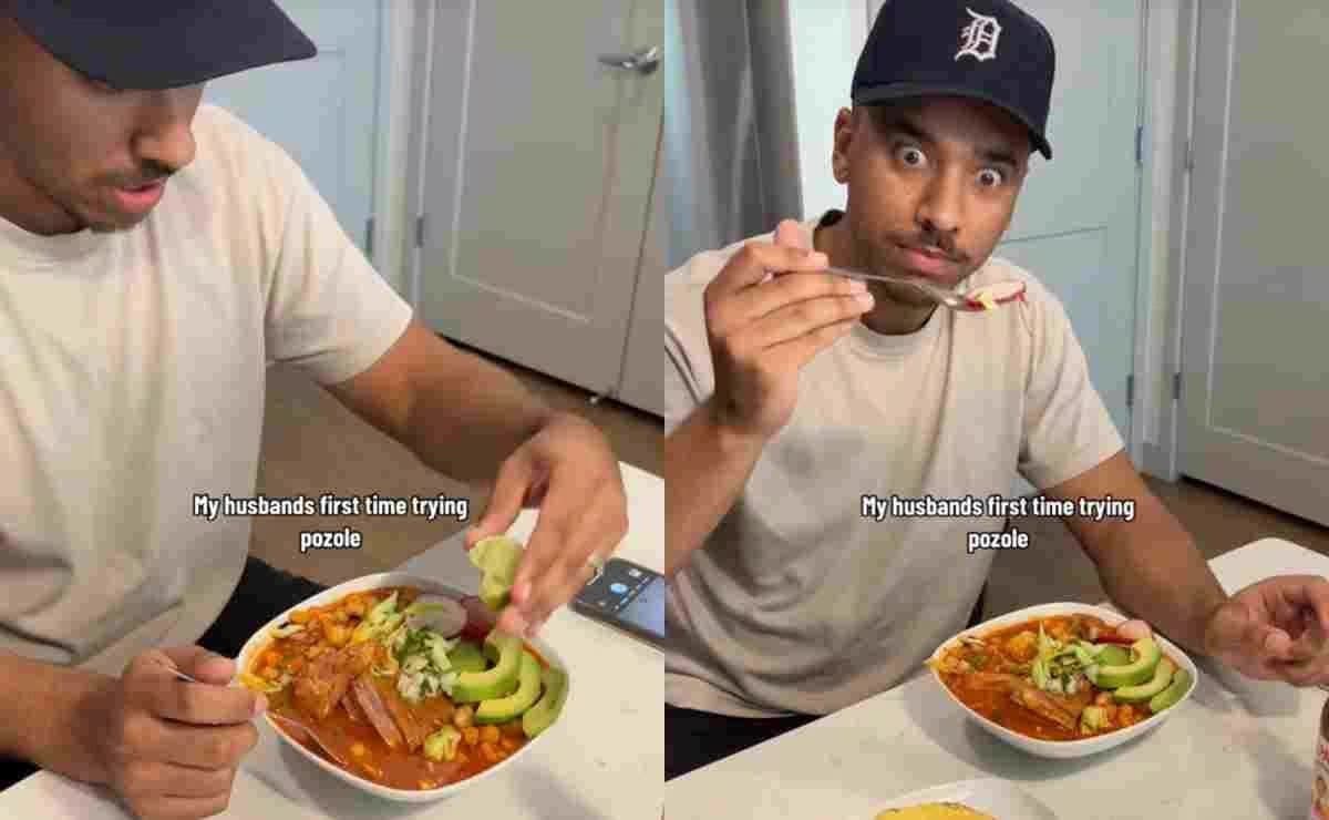 VIDEO: Estadounidense prueba el pozole por primera vez y su reacción se viraliza en TikTok