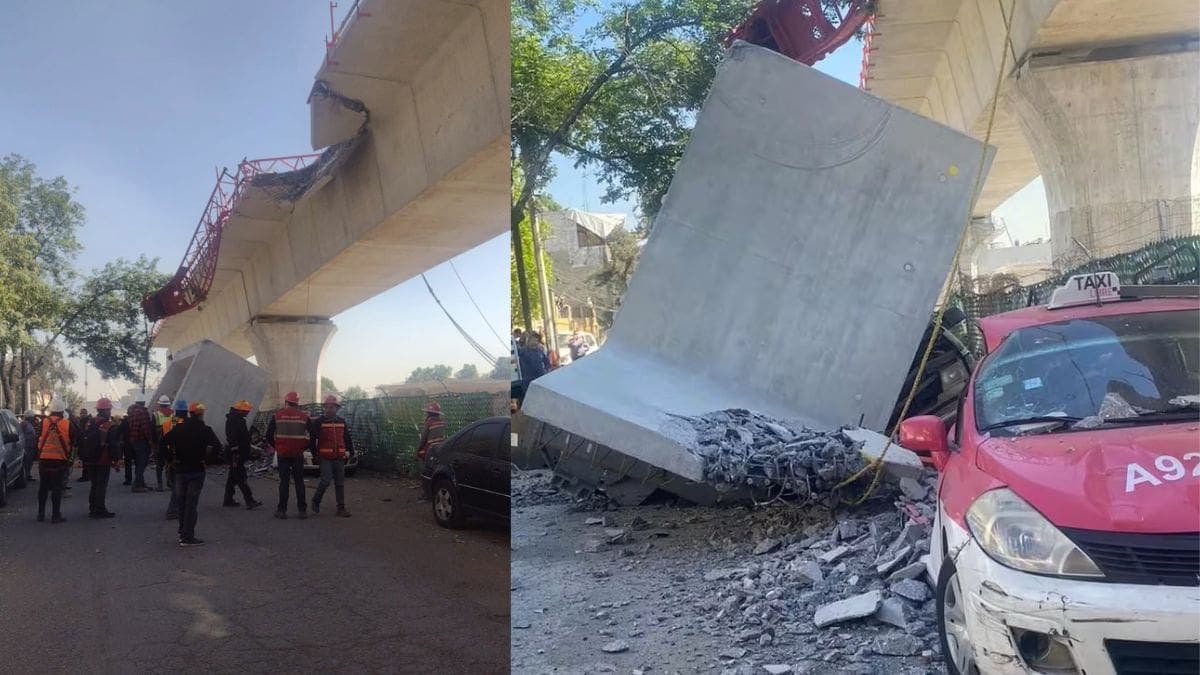 VIDEO: Colapsa parte de la estructura del Tren interurbano México-Toluca