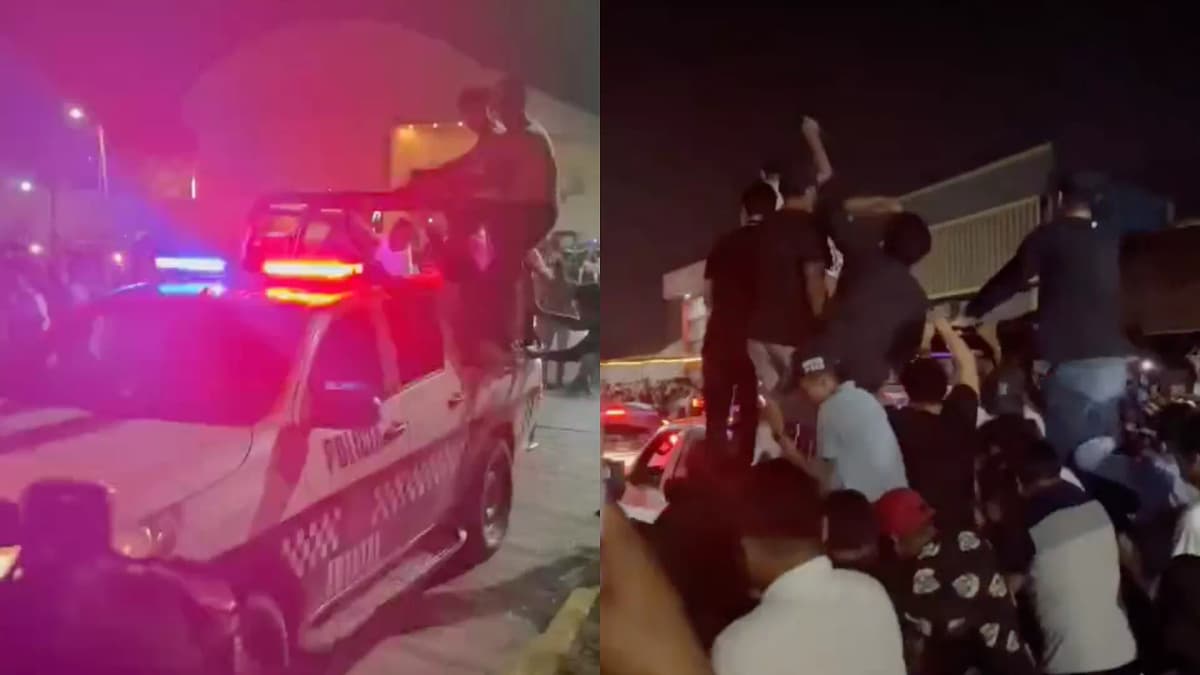 VIDEO: Captan a jóvenes en Coatzacoalcos, Veracruz bailando arriba de una patrulla estatal