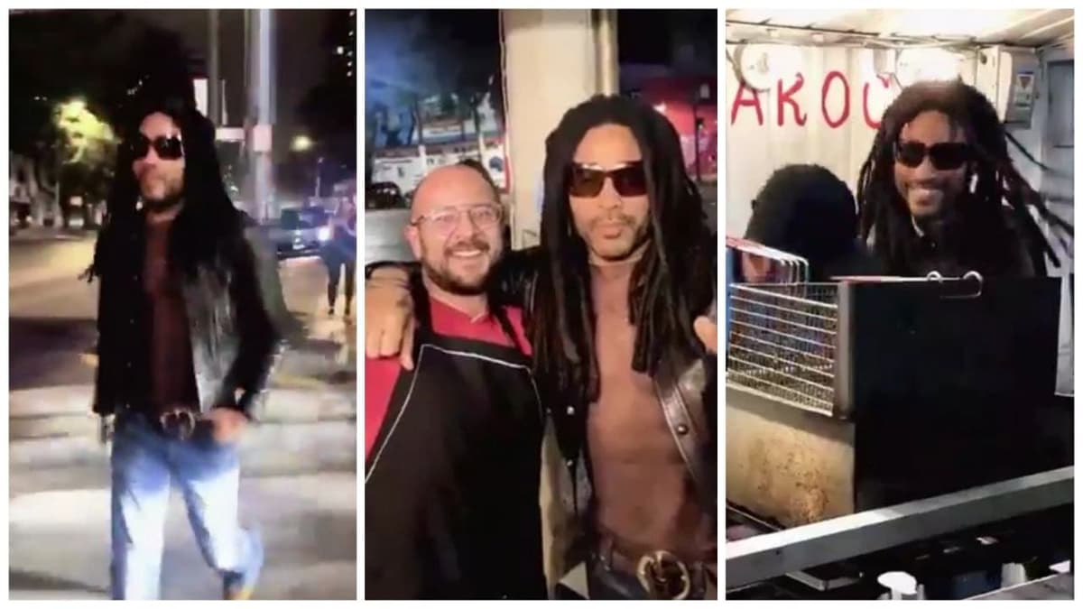 Video: Lenny Kravitz se comió una hamburguesa callejera en CDMX y hasta clientes le llevó al puesto