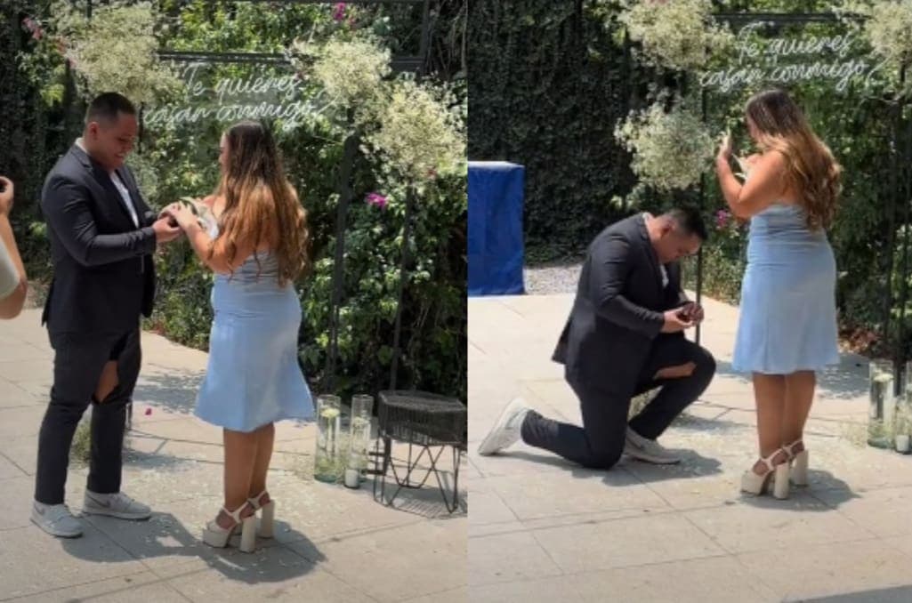 VIDEO: Hombre rompe sus pantalones durante pedida de matrimonio