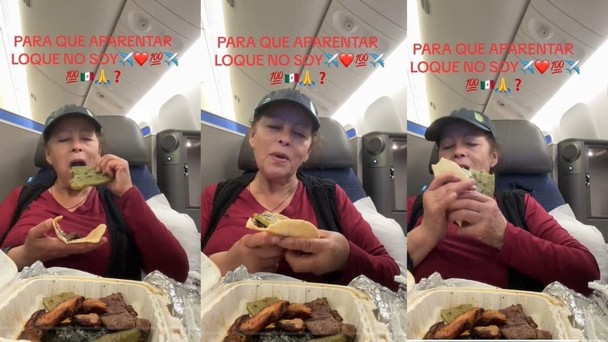 Video: Mujer come tacos de carne asada en primera clase de avión y recibe críticas