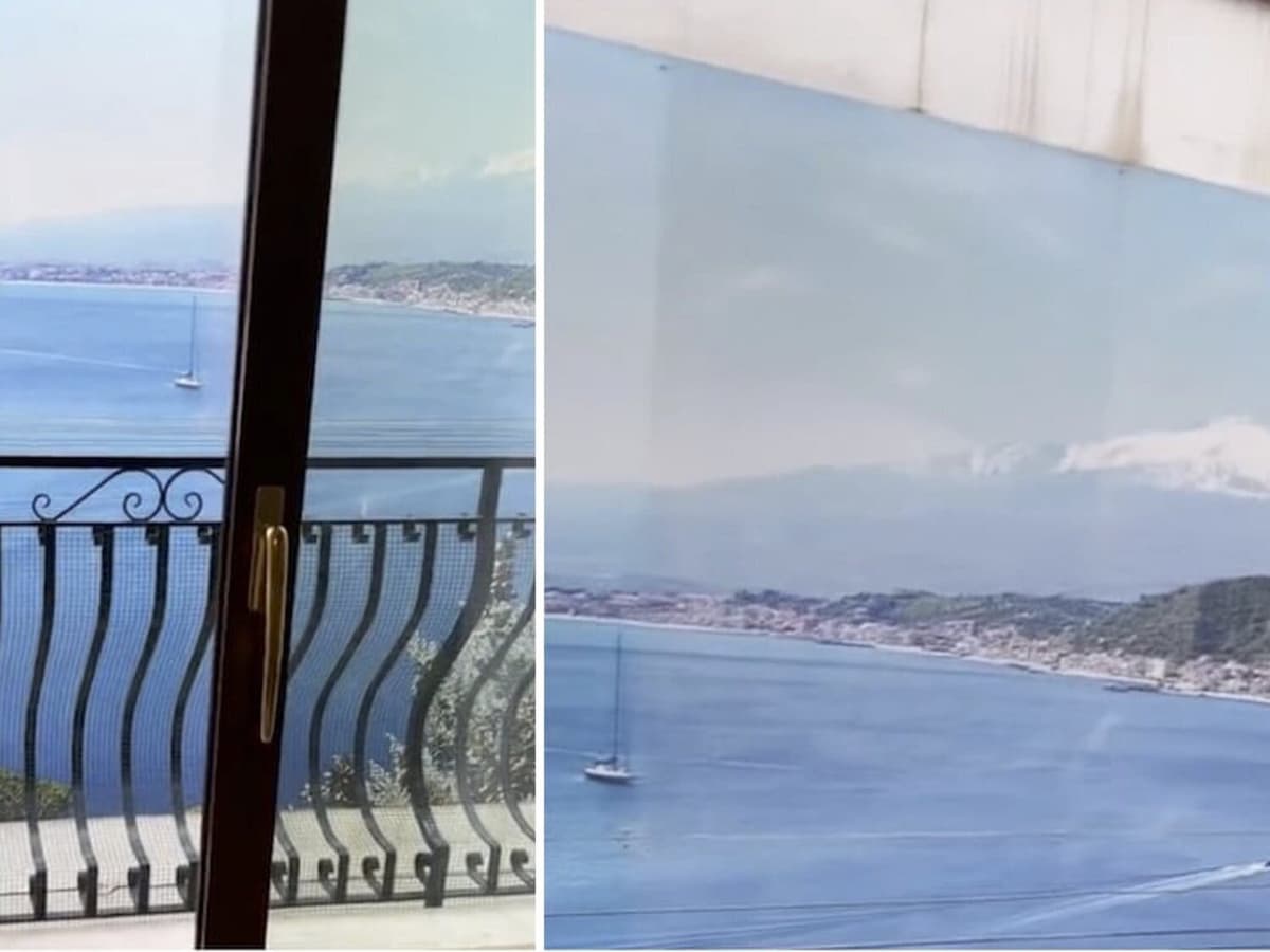 VIDEO: Mujer alquila un Airbnb con "vista al mar" que resultó ser una pared con una pintura