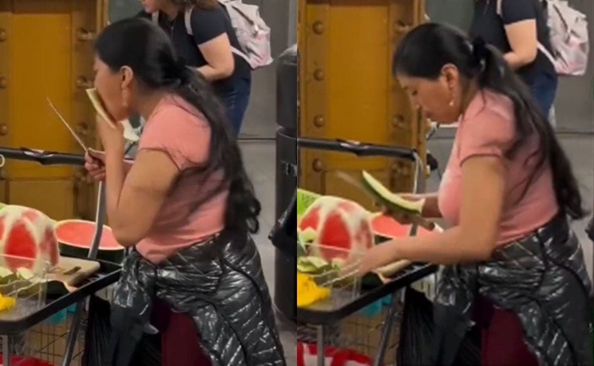 Critican a mujer por vender frutas en el metro de Nueva York y lamer las cáscaras