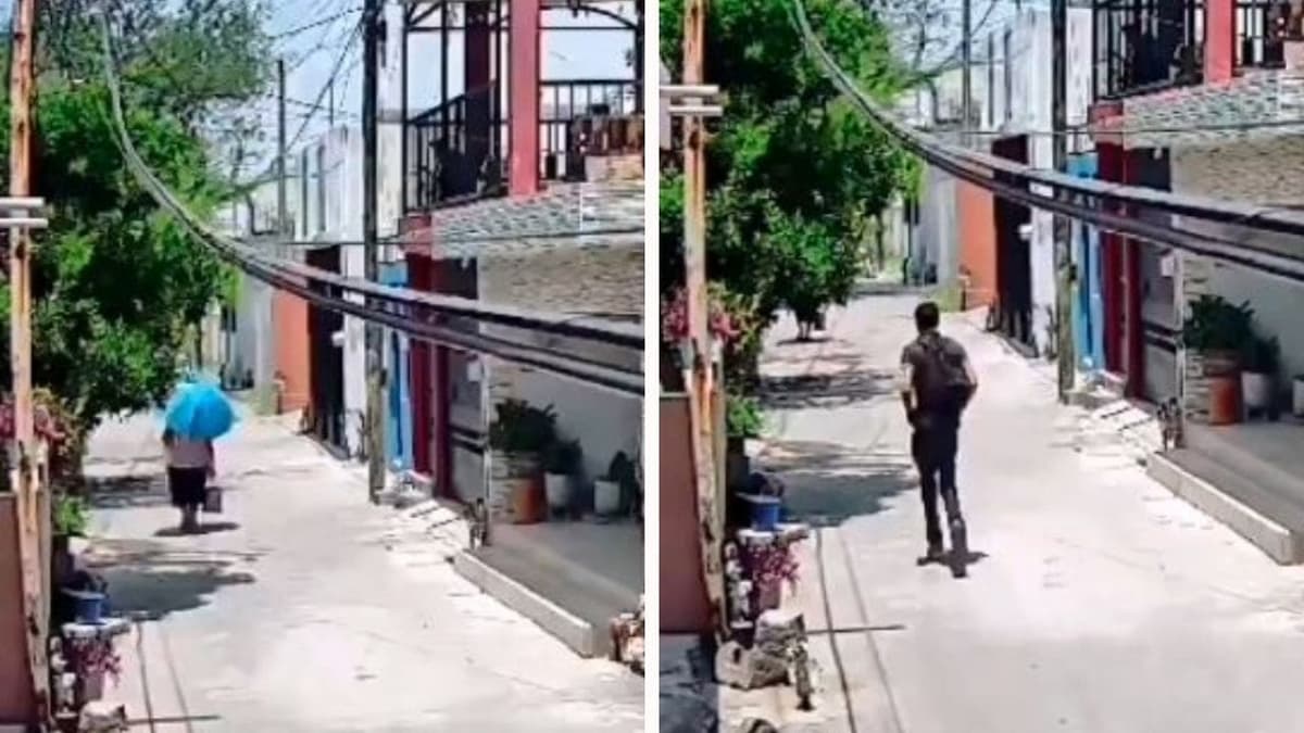 VIDEO: Asaltan a abuelita a plena luz del día y le quitan su bolsa de mandado en NL