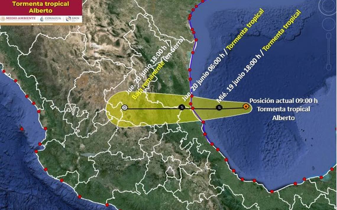 Tormenta tropical Alberto se forma en el Golfo de México
