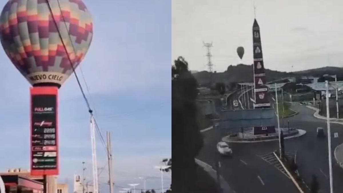 VIDEO: Globo aerostático 'cae' cerca del AIFA con pasajeros a bordo