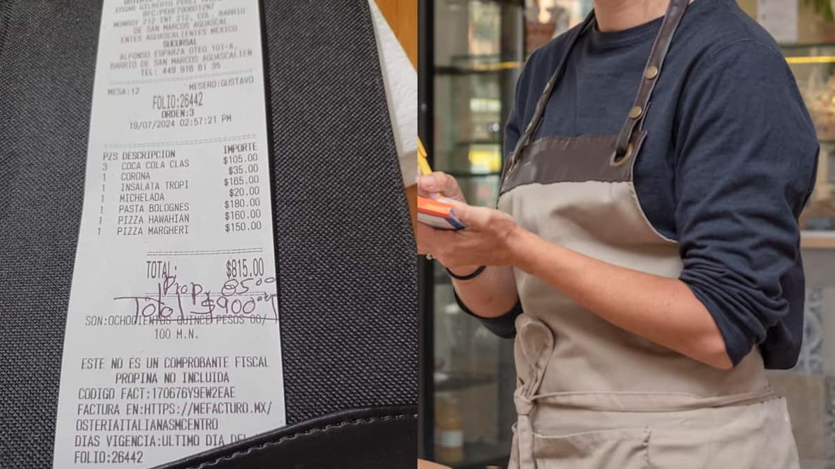 Mesero confronta a clientes al no dejarle 10 por ciento de propina; solo le dieron 35 pesos