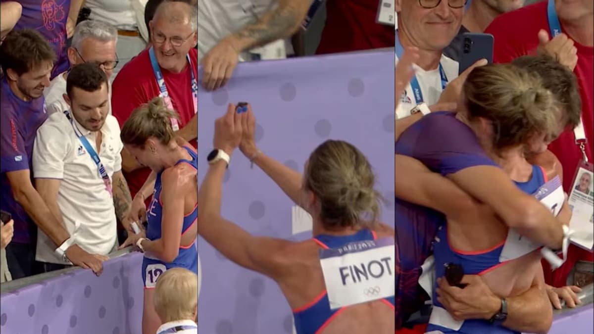 Video: Atleta le pide matrimonio a su novio tras terminar su prueba en París 2024