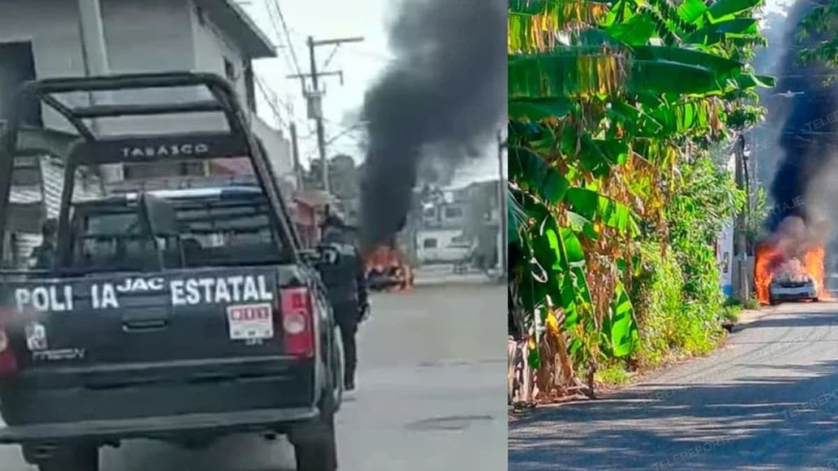 Reportan asaltos simultáneos y quema de autos en Villahermosa, Tabasco