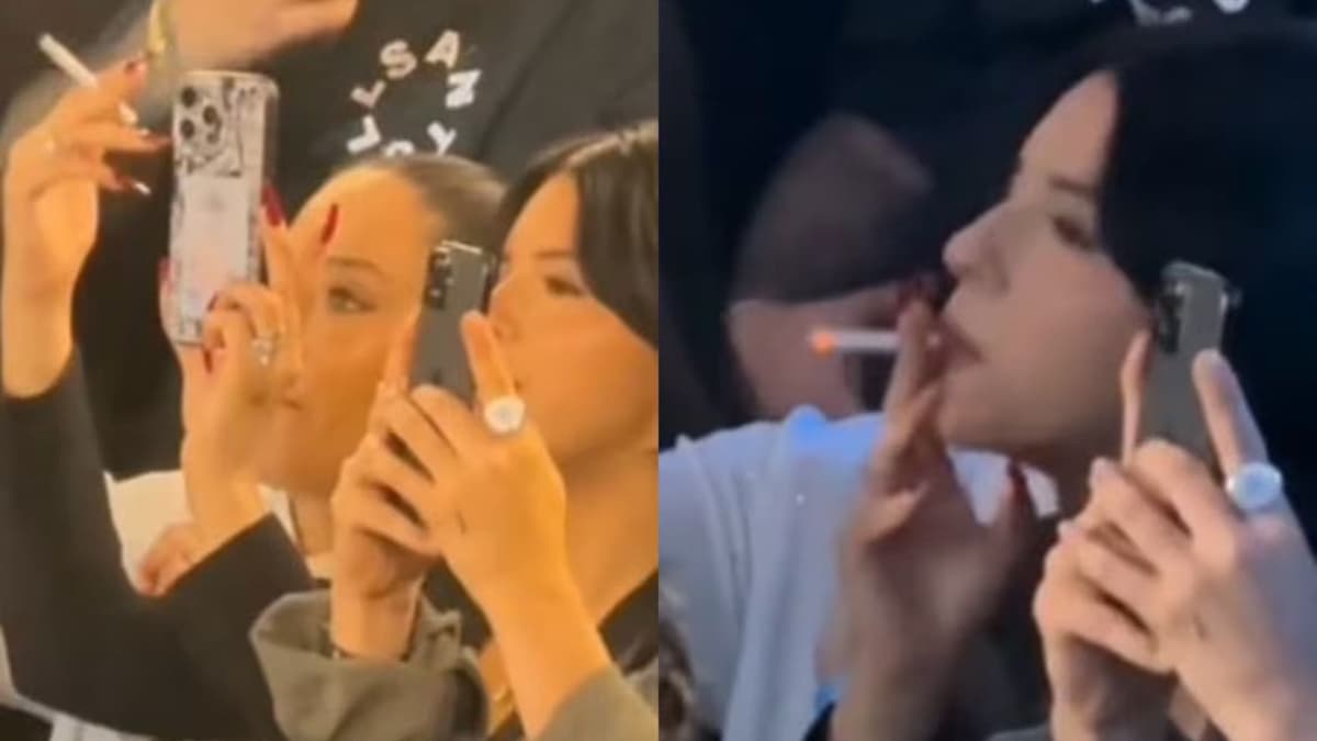 Critican a Ángela Aguilar por fumar; fue captada haciéndolo durante concierto de Nodal