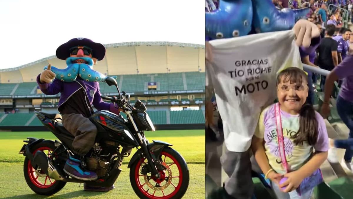 Niña se gana una moto durante el partido entre Mazatlán vs Tigres