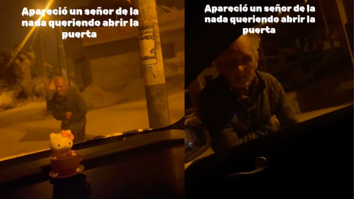 Taxista capta en video a supuesto abuelito fantasma queriendo entrar a su auto