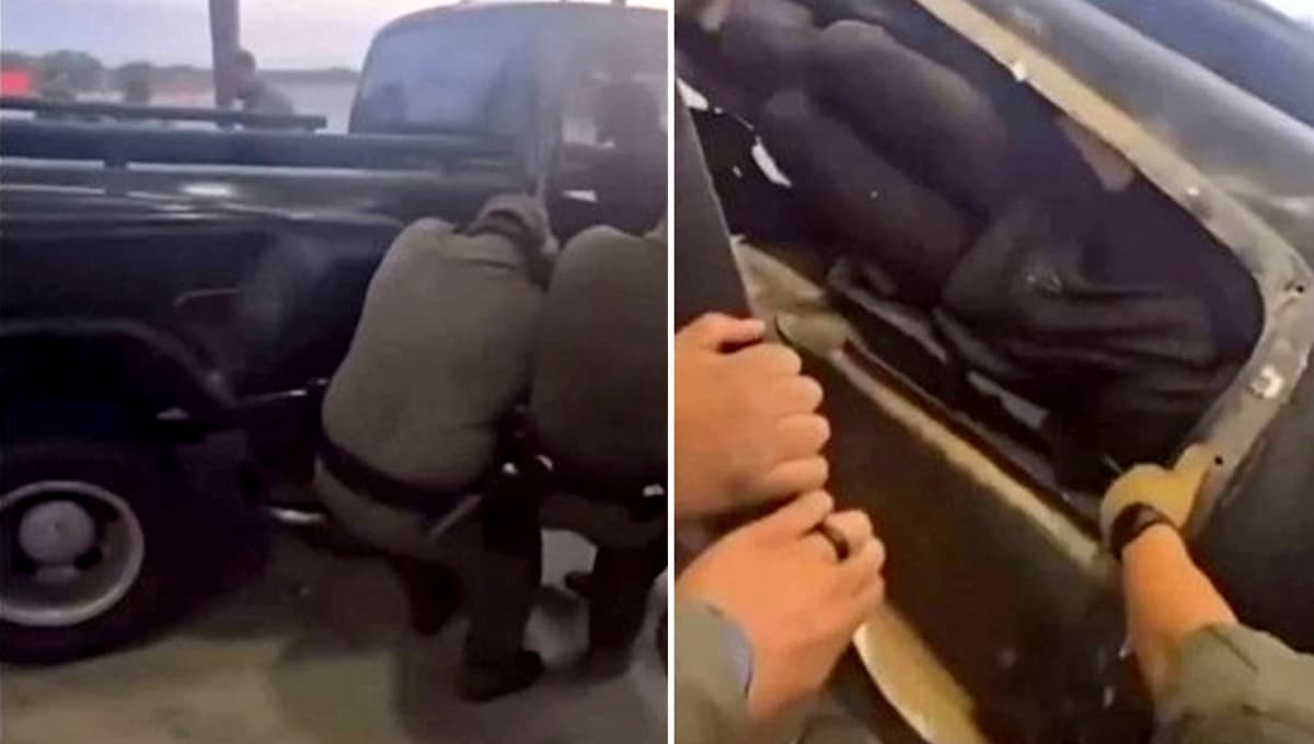 Video: Hallan migrantes ocultos en chasis de camioneta; querían cruzar de Sonora a EU