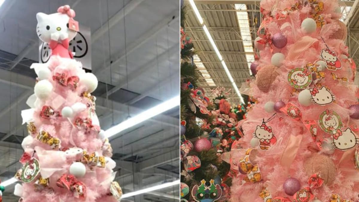Árbol de Navidad de Hello Kitty enamora a internautas; está ubicado en algún Walmart