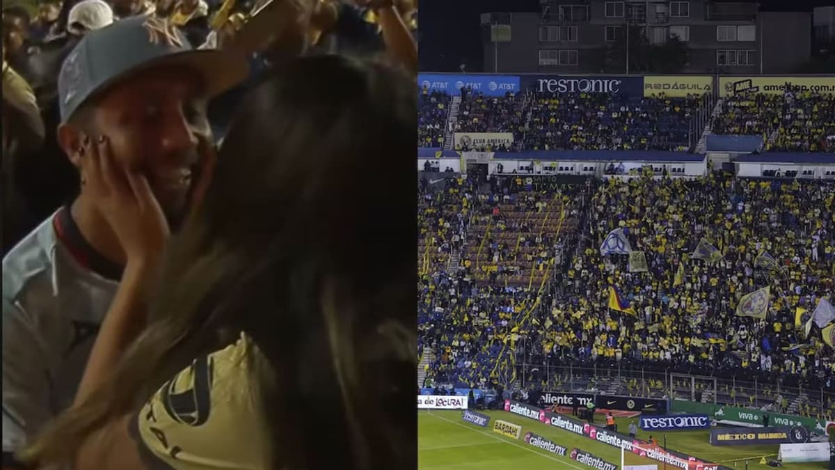 Aficionado del Cruz Azul le propone matrimonio a su novia americanista en pleno partido
