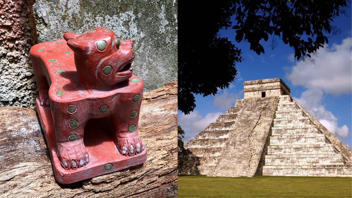 VIDEO: Muestran interior del Templo de Kukulkán, cuando el Trono Rojo del Jaguar y el Chac Mool eran accesibles
