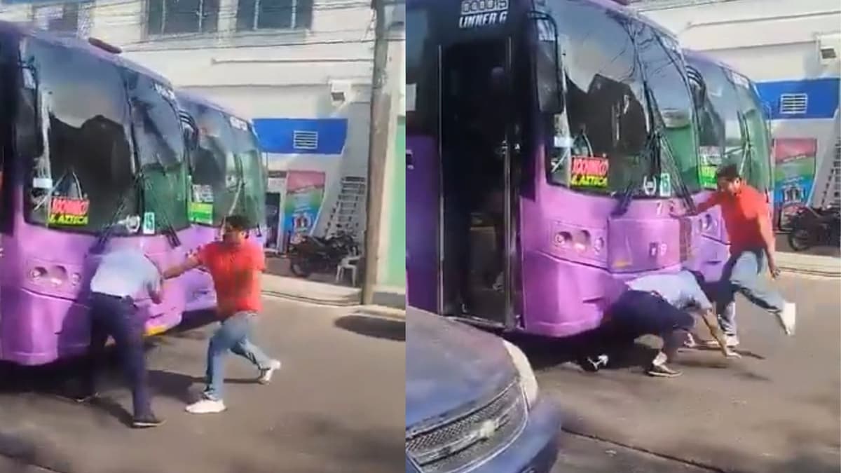 Video: Choferes del transporte público protagonizan riña en medio de la avenida en CDMX