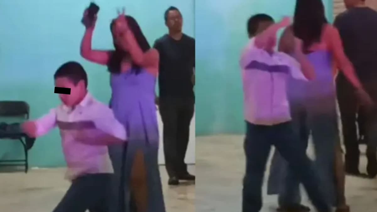 Niño utiliza técnicas de Taekwondo como pasos de baile en una fiesta en México