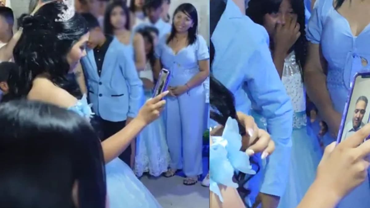 Video: Migrante baila el vals con su hija a través de videollamada en su fiesta de XV años