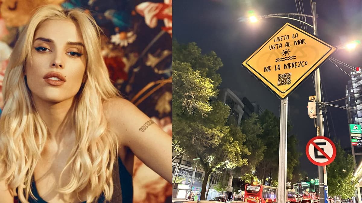 Tunden a cantante Elena Rose por tapizar señalamientos viales en CDMX para promocionar su nueva canción