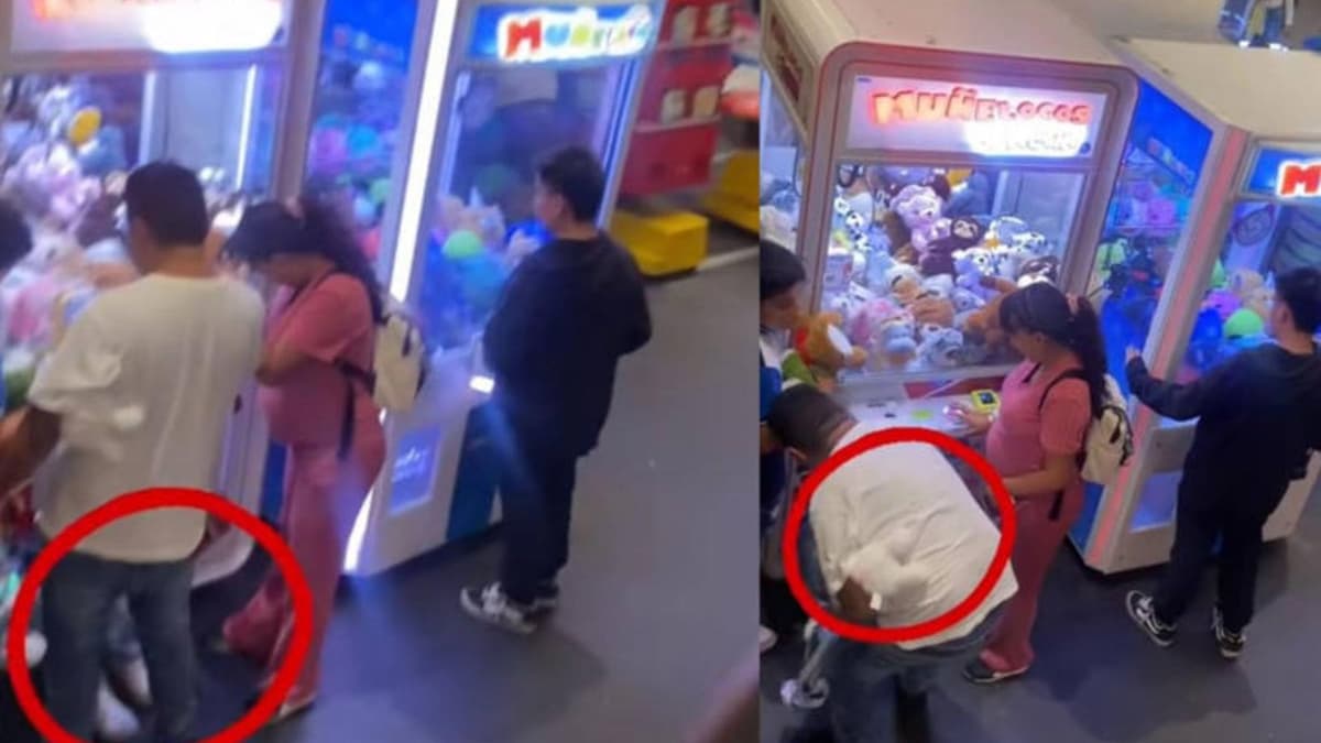 Video: Padres utilizan a su hija para sacar peluches de una máquina en centro comercial de la CDMX