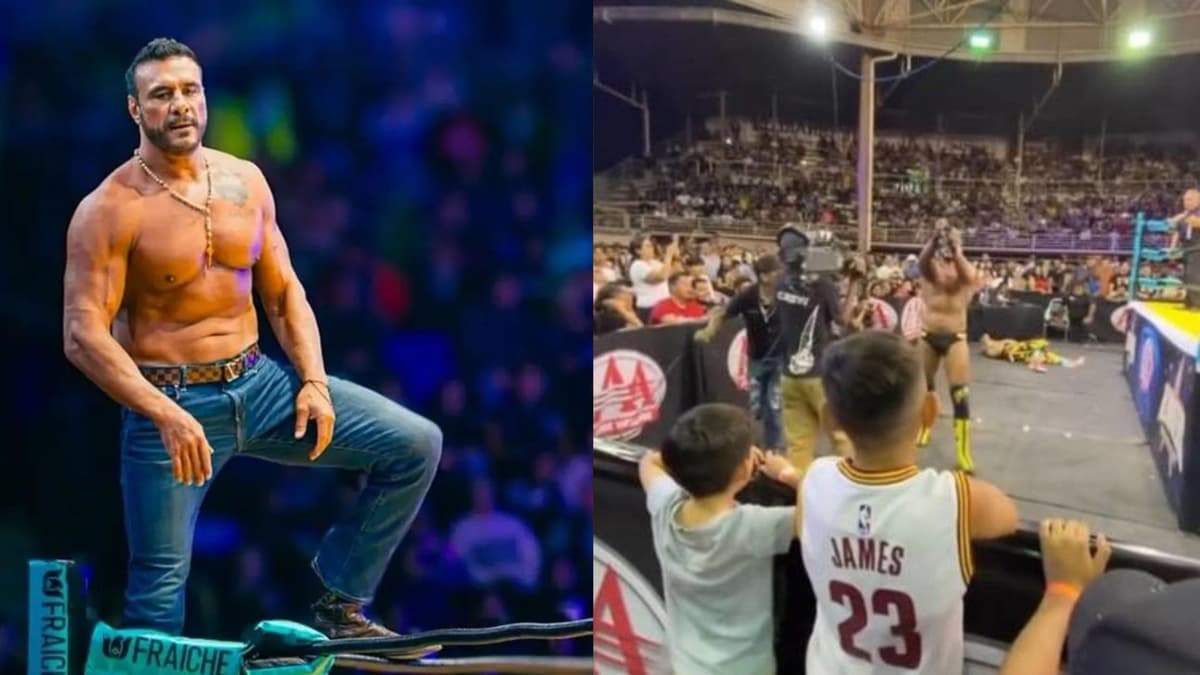 Video: Luchador Alberto "El Patrón" rompe el cinturón de juguete de un niño durante función de la AAA