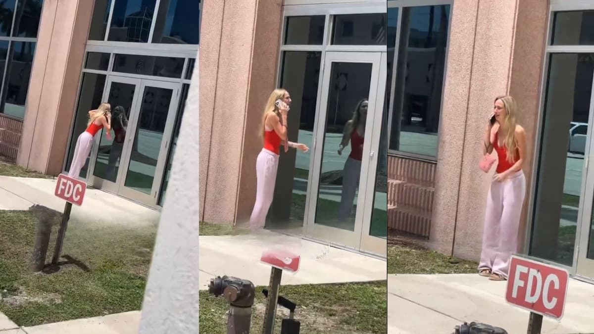 Influencer suplica frente a oficinas de Tiktok para que le devuelvan su cuenta tras pesada broma, en Estados Unidos