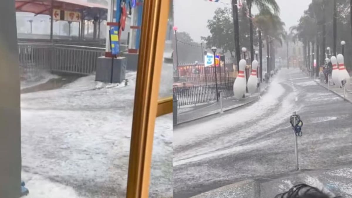 Video: Fuertes lluvias le arruinan la diversión a visitantes de Six Flags en CDMX