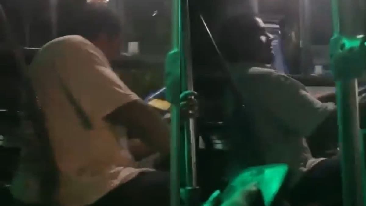 Video: Captan a chofer del transporte público manejar presuntamente drogado en Veracruz
