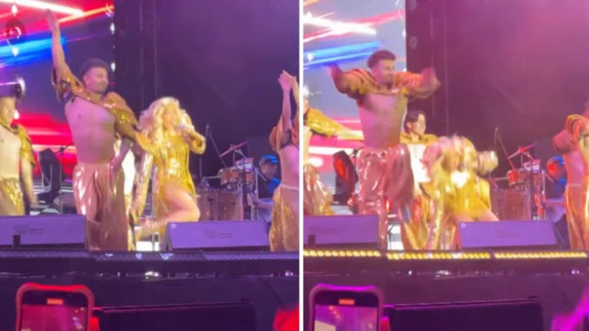 Video: Yuri sufre caída durante su concierto en la Feria de Pachuca, Hidalgo