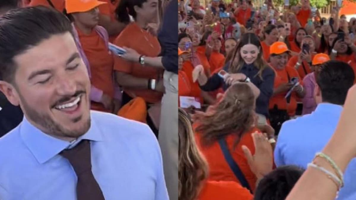 Video: Captan a Samuel García y a su esposa Mariana Rodríguez bailando durante evento político en García, Nuevo León