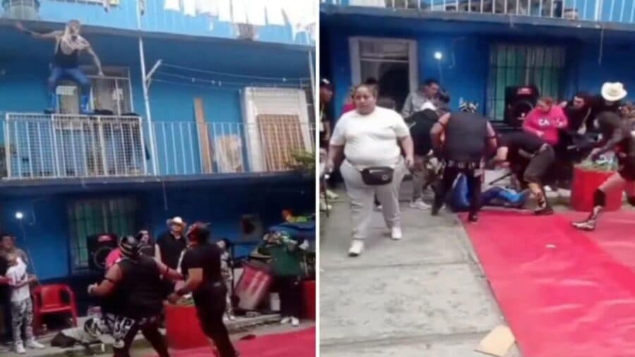 Video: Luchador cae desde el primer piso de una vecindad durante función en CDMX