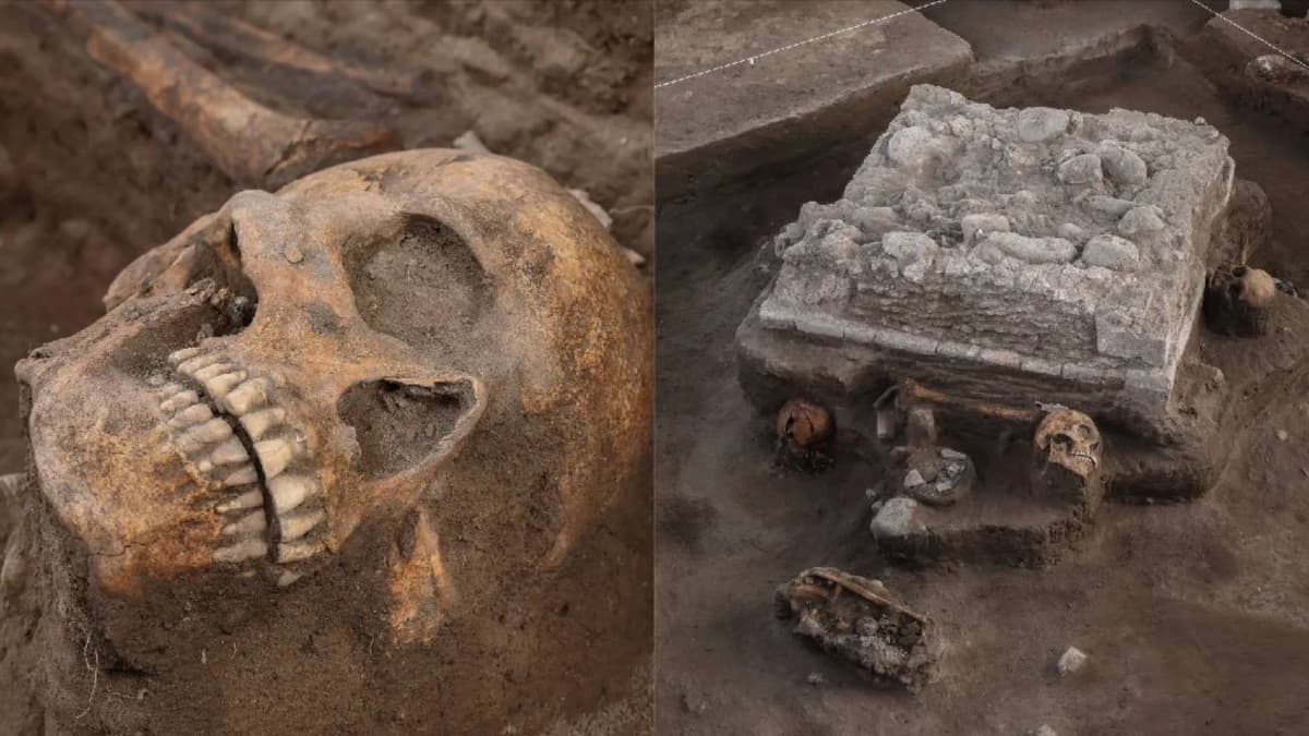 Descubren altar prehispánico con restos humanos y diversas ofrendas en Tula, Hidalgo