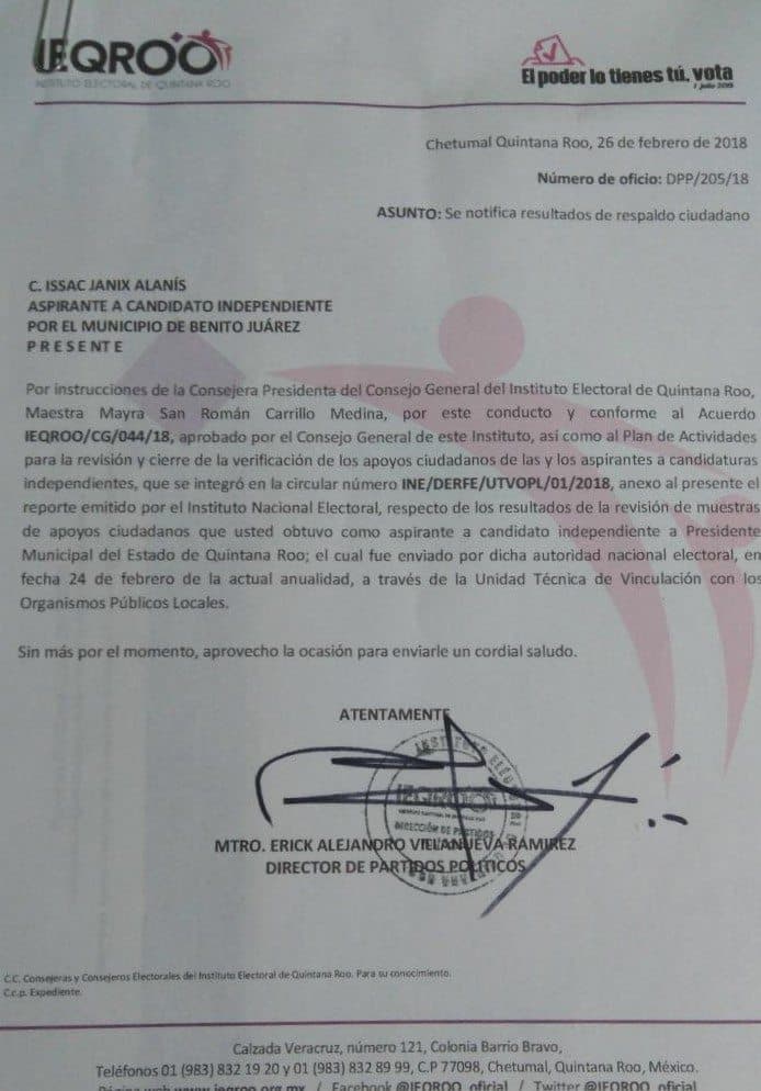 Valida Ieqroo apoyos de Issac Janix