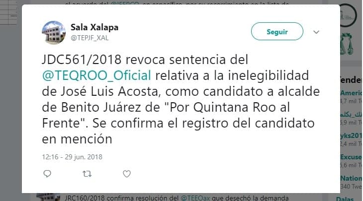 Confirma Tribunal a Acosta Toledo como candidato; ya no iría Eloy Peniche por el Frente