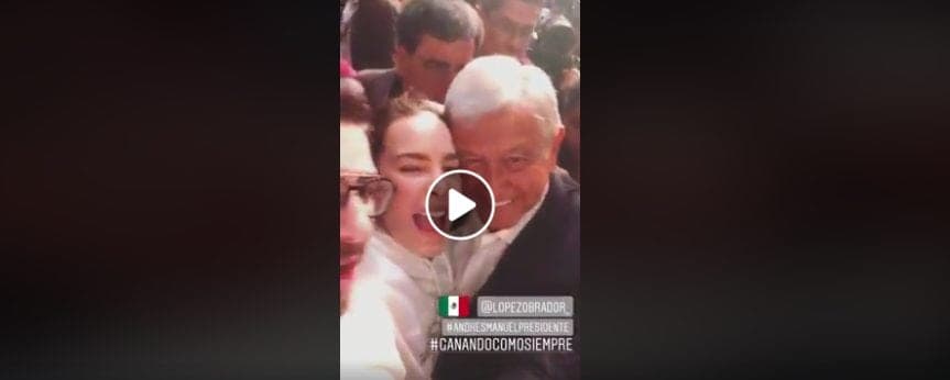 (Video) Belinda se volvió loca con el triunfo de AMLO