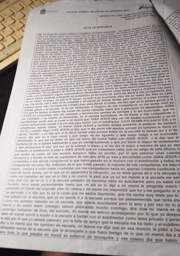 SEQ ignora caso de bullying porque la víctima "se lleva y no se aguanta"
