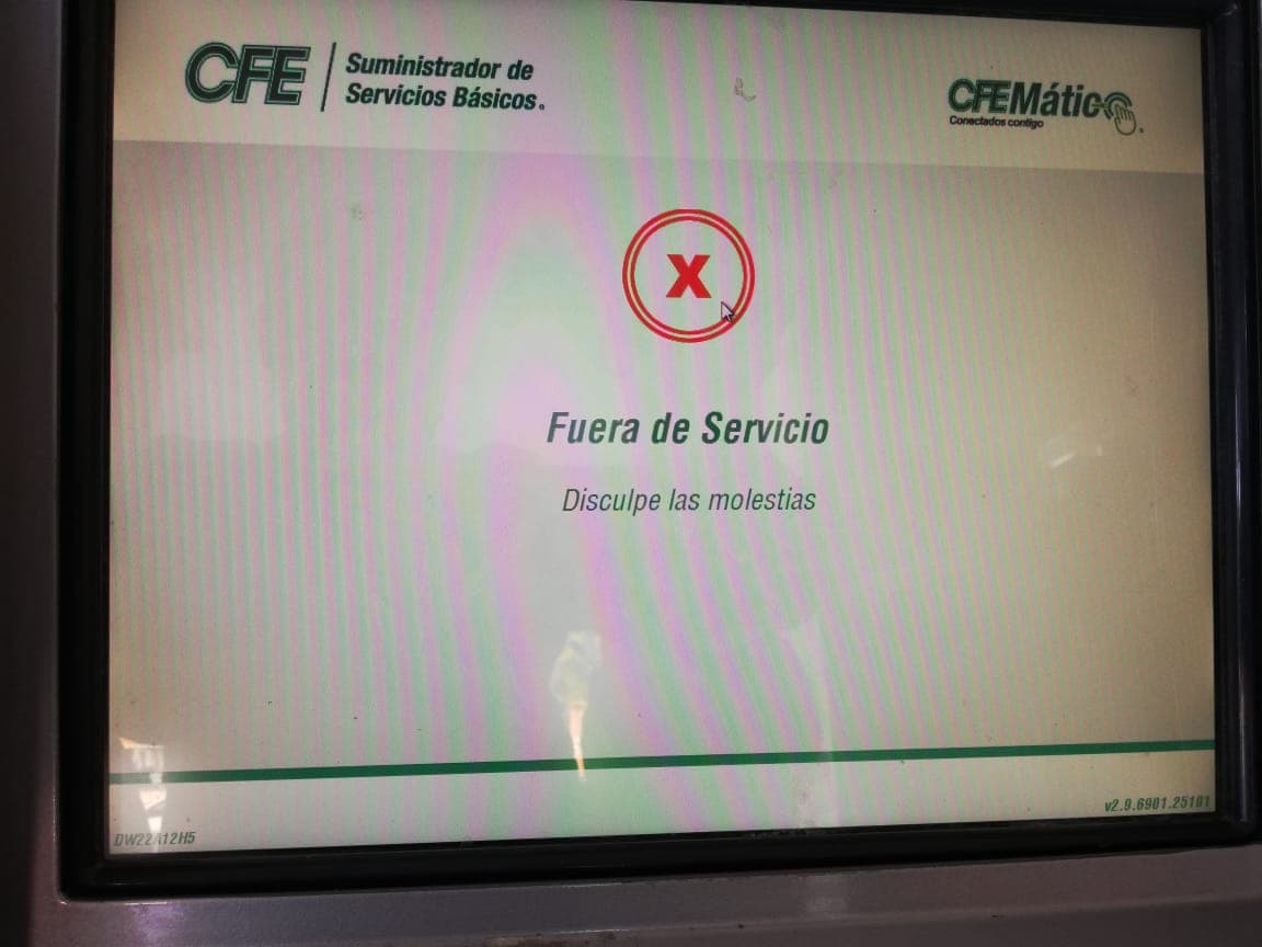 "CFEMáticos" descompuestos en Playa y la CFE no responde