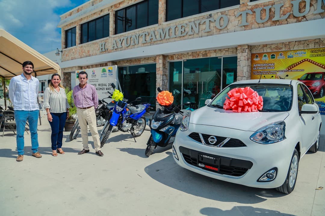 Rifan vehículos a contribuyentes cumplidos en pago del predial en Tulum