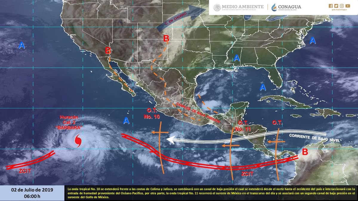 Huracán “Bárbara” es categoría 2, sin riesgos para México