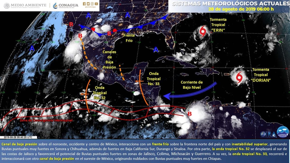 Clima: Se forma "Erin" a mil 800 kilómetros de Quintana Roo