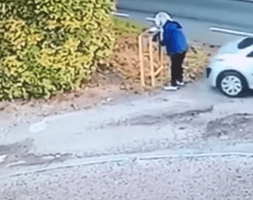 VIDEO: Mujer se 'autoatropella', olvidó poner el freno de mano