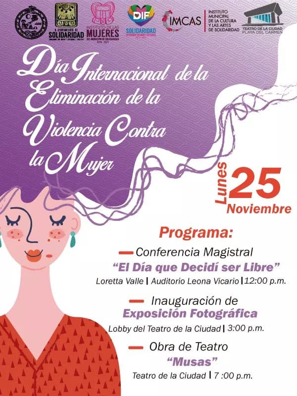 Anuncian actividades por el Día Internacional de Eliminación de Violencia a la Mujer en Solidaridad