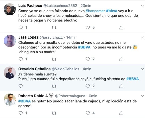 Reportan nuevas fallas en el sistema de BBVA en México