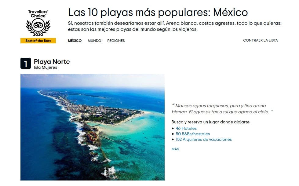 Queda Isla Mujeres entre mejores playas del mundo: TripAdvisor