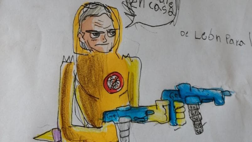 Niño de 9 años convierte a López-Gatell en superhéroe