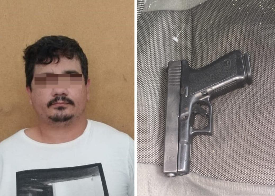 ¡En plena av. Juárez andaba con pistola! en Playa del Carmen