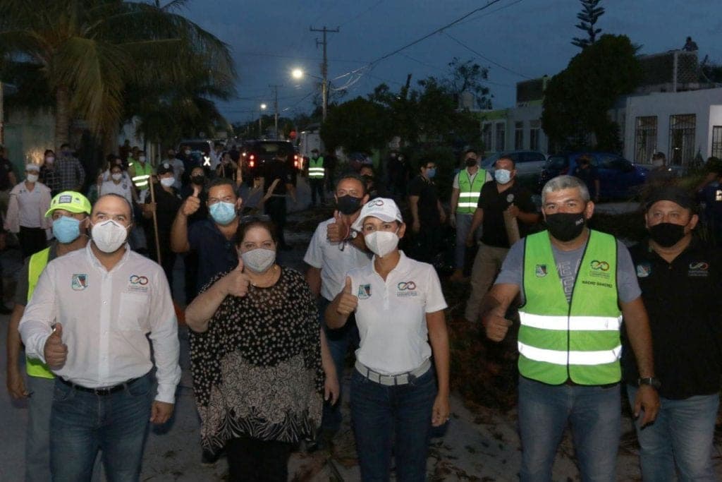 Constatan Laura Fernández y Marisol Vanegas daños del huracán “Zeta” en Puerto Morelos