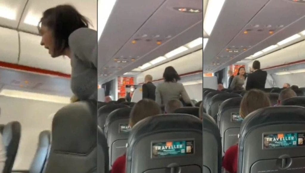 Video: Mujer tose a pasajeros y se niega a usar cubrebocas; la bajan del avión